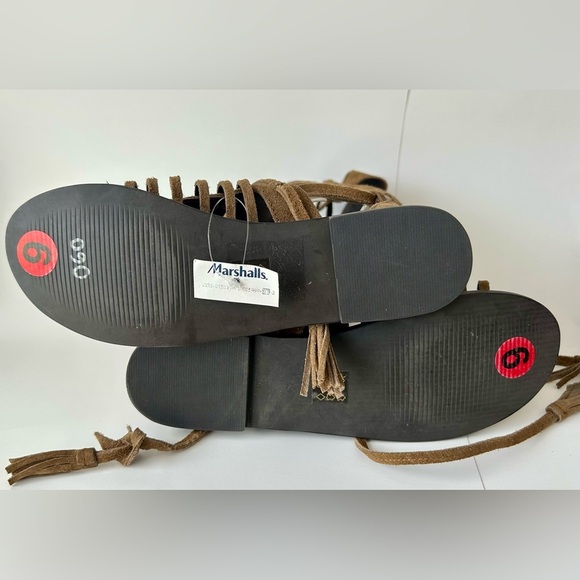 Free People Sun Seeker Tall Gladiator Sandal Brown Suede Lace-Up Size 39 NWT - Picture 13 of 13